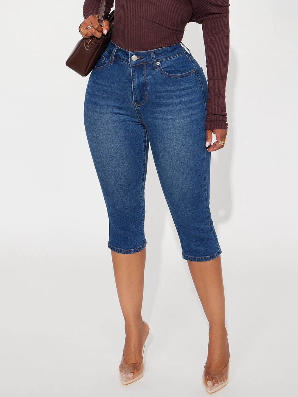 NWT High-Rise Dark Blue Capri